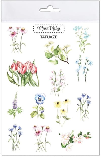 Mama Maluje - Zmywalne Tatuaże - Kwiaty - Handgeschilderde Illustraties - Dermatologisch Getest