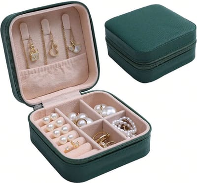 Sieraden Etui/Doosje - Groen | 10 x 10 x 5 cm | Kunstleer | Fashion Favorite