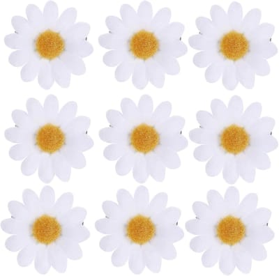 Allecto Plus - Haarclips voor vrouwen en meisjes - 12 stuks bloemenklauw clip met madeliefje - antislip klauwclips - geschikt voor dik haar - bloem haarclips - ideaal als cadeau