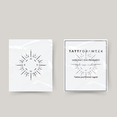 Tijdelijke tattoo zon stralend | Neptattoo volwassenen | Tijdelijke tattoo voor volwassenen | Temporary tattoo | Plaktattoos voor volwassenen | Neptattoos | Probeer zorgeloos een tattoo | tattforaweek