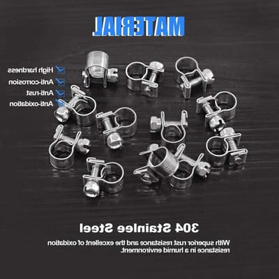 12-Pack RVS Mini Brandstofinjectieslang Klemmen - Verstelbare Slangclips voor Pijpen (7-9mm)