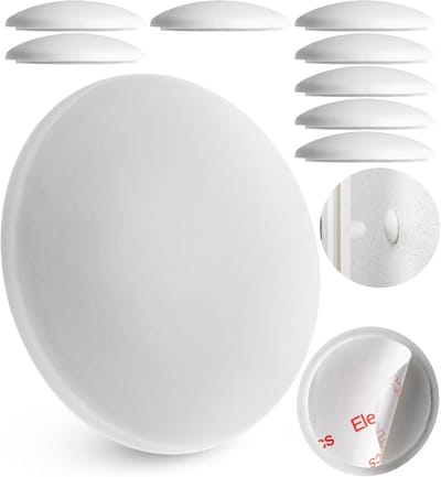 10x Zelfklevende Deurkruk Bumper voor Muren Wit Ø 40 mm - Wand- en Deurbescherming