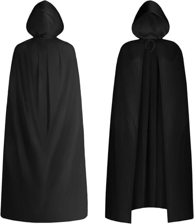 Zwarte Cape met Kap voor Vampier Kostuum, Perfect voor Halloween, Carnaval en Feestjes
