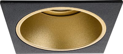 Spot Armatuur GU10 - Proma Minko Pro - GU10 Inbouwspot - Vierkant - Zwart/Goud - Aluminium - Verdiept - 90mm