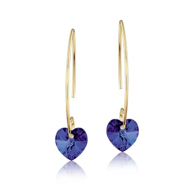 Montebello Oorbellen Liv HZ82 - Swarovski Hart - 925 Zilver Verguld - Ø10mm - 35mm