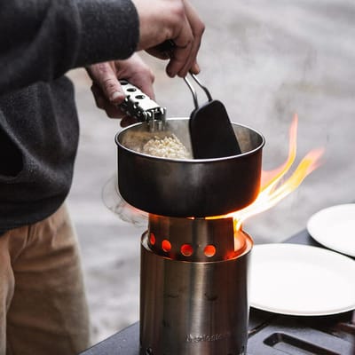 Solo Stove-set van 3 pannen, 1,25 L + 1,5 L + 2 L | Incl. Nylon zak, lichtgewicht roestvrijstalen kookgerei voor backpackers, universele deksel die ook dienst doet als bord, met lichtgewicht hengsel