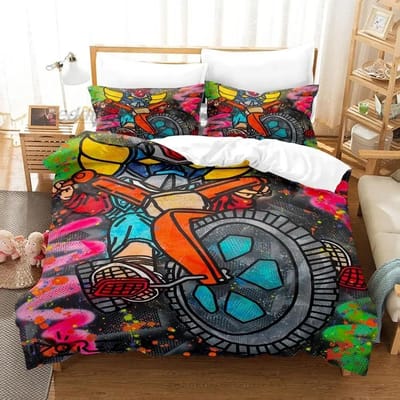 Mechanische Goldorak Beddengoed Set Twin Maat Maat Twin Maat Volledige Queen Afmeting King Afmeting Maat Bed Set Volwassene Kind Slaapkamer Dekbedovertrek Sets Cartoon EU Single 135x200cm
