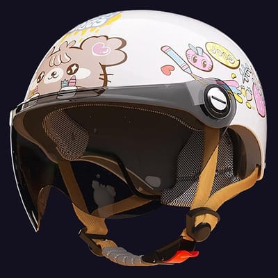 Kinder Motorhelm - Scooter Jethelm - Veilig Rijden - ECE 22.06 Goedgekeurd - 45-55cm - Zwart