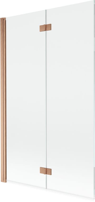 Mexen Mist badwand 2-delig links 110 x 150 , transparant, geborsteld koper - 8A9-110-002-65-00-L