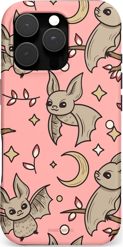 Casetastic hoesje geschikt voor Apple iPhone 16 Pro - MagSafe - Dubbellaagse bescherming - Nachtelijke vlucht - Fashion Case - Perzik Taupe Lichtroze