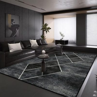 Modern Geometrie Groot Woonkamer Tapijt Zwart Decoratie Huis Tapijten Antislip Kleden voor Slaapkamer Decor Lounge Sofa Vloermat 60*90cm