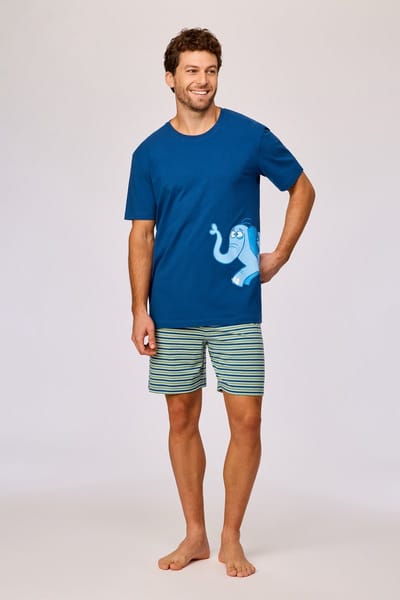 Woody pyjama jongens - olifant - blauw - 261-10-PSU-Z/887 - maat 98