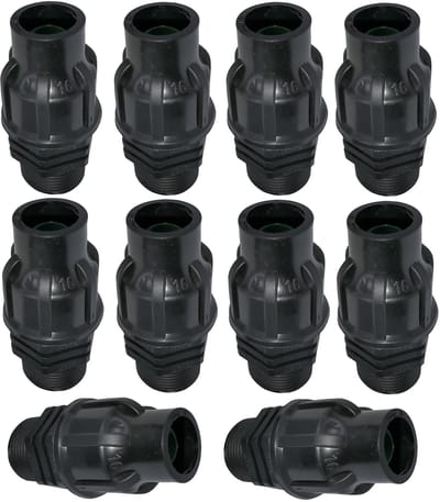 Dailygoods - Aansluitset voor Druppelirrigatiesysteem - Set met 10 Adapterstukken - Zwart - Tuinaccessoires - Betrouwbaar en eenvoudig aan te sluiten...