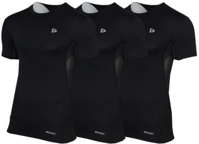 3-Pack Donnay - Baselayer Shortsleeve - Thermo/Sportshirt - Heren - Black (020) - maat S