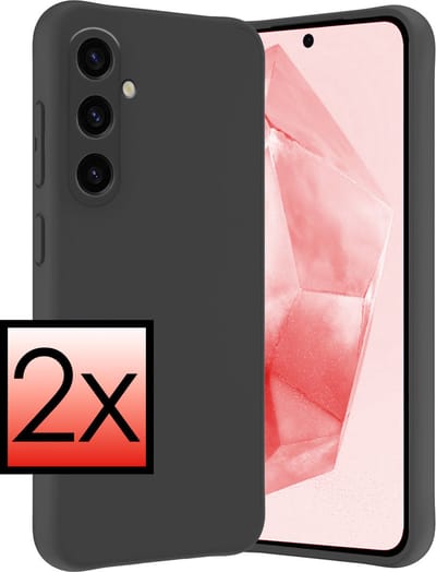 Hoesje - 2 Stuks - Geschikt voor Samsung Galaxy A35 - Sterk & Shockproof - Case Siliconen - Back Cover - Telefoon Hoes - Zwart