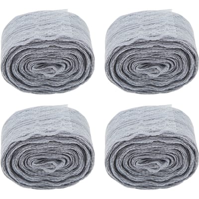 4 Pièces Rubans Dentelle Nylon Rétro DIY Accessoires Décoratifs pour Emballage Cadeau DécorationGris gris