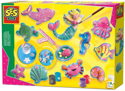 Moulage et peinture - SES CREATIVE - Hobby Pink - Créatures de l'océan - Loisir créatif enfant - Idée cadeau - Age : 5+