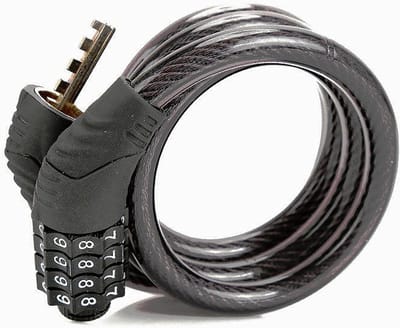 Cable Lock - Fiets Slot - 100 cm/10 mm - Hoge Veiligheid - 4-Cijferige Combinatie - Scooter - Motorfiets - Zwart