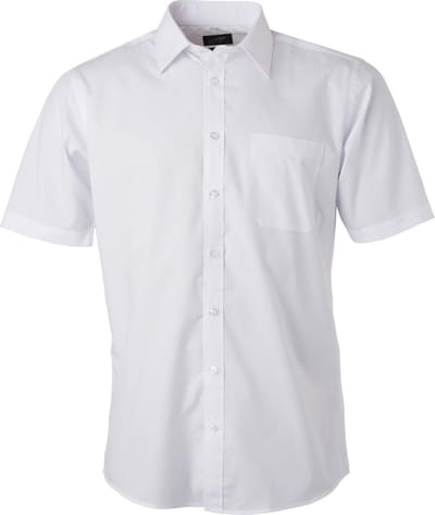 Daiber Herenshort Poplin Shirt met korte mouwen (Wit)