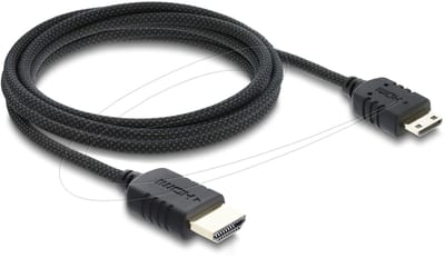 Delock Coaxial High Speed HDMI cable HDMI male to Mini HDMI male 8K 60 Hz with braided coating 2 m