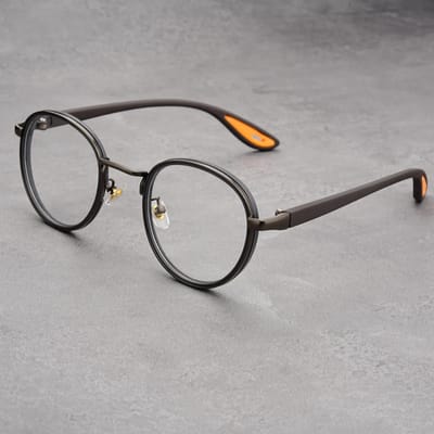 Lunettes de soleil rondes décontractées d'extérieur au design rétro premium Mode Haute Qualité Protection solaire Anti-UV Lunettes UV pour homme Lunettes de soleil pour femme As shown gray