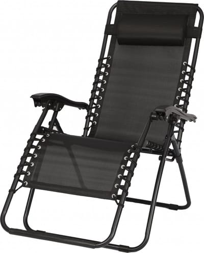 Tuinstoel Vita Alves relax met kussen - zwart