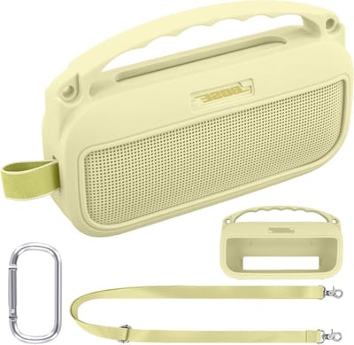 Siliconen Beschermhoes voor Bose SoundLink Flex 2e Generatie Speaker met Carabiner en Schouderriem, Ideaal voor Bescherming en Draagbaarheid