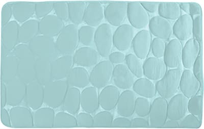 MSV Badkamerkleedje/badmat tapijt - kiezel motief - vloermat - mintgroen - 50 x 80 cm - laagpolig
