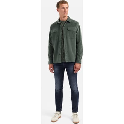 No Excess Overshirt Buttons Twill Dark Green Größe: M | Casual hemden Outlet | Herren | Grün