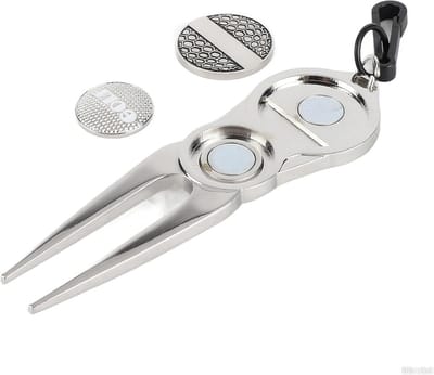 Golf Divot Tool met Magnetische Balmarker - Pitchfork voor Green Reparatie en Groefreiniging