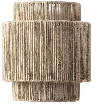 VIEMAE Wandlamp - Wandlampje - Nachtlampje - Muurlamp - Trapverlichting - Geweven touw - Rotan - Japandi - Boho - 23x25cm - E27