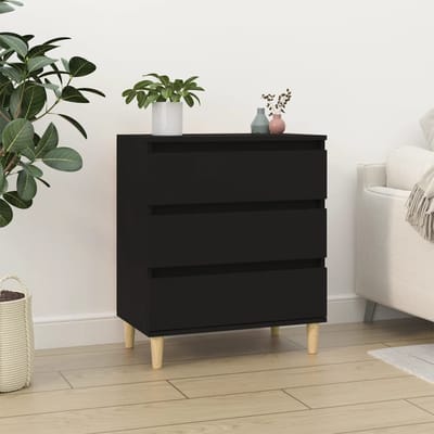 vidaXL - Dressoir - 60x35x70 - cm - bewerkt - hout - zwart