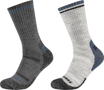 Skechers 2PPK Men Trail Wool Socks, Mannen, Grijs, Sokken, maat: 43-46