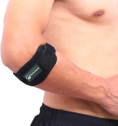Now4you Verstelbare Elleboog Brace met Gelvulling - Tennisarm Bandage - Ergonomisch Ontwerp Armbrace Tennisarm brace band Klachten Bescherming Golfarm - Tennis Elbow - Fitness Golf - Pijn - One Size