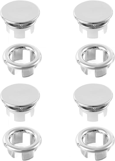 Ronde wastafeloverloopafdekking, 8 stuks, complete set voor keuken en badkamer, badkuipaccessoires en ringenset