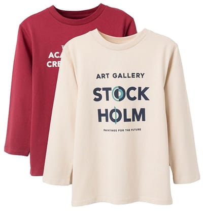 Zippy 3107523701 T-shirt Met Lange Mouwen 2 Eenheden Beige 3-4 Years Jongens