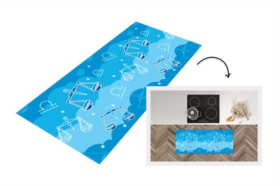 Keukenloper - Loper keuken - Weegschaal - Patroon - Zodiac - 120x50 cm - Keukenloper vinyl