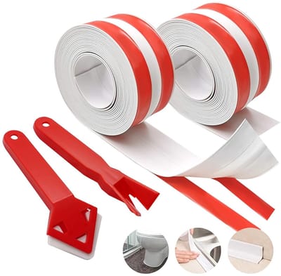 2 Rollen Badafdichtstrip Acryl Zelfklevend Waterdichte Tape voor Badkamer, Keuken en Toilet, Perfect voor Hoekverbindingen