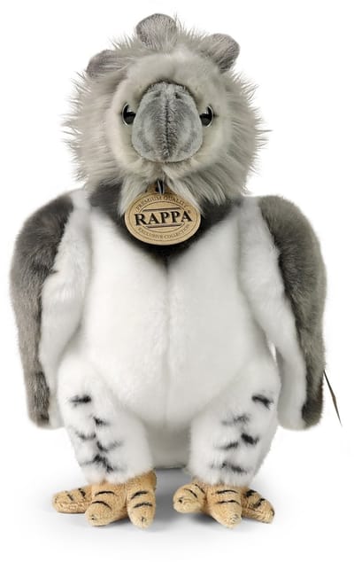 Rappa ECO knuffel Harpij arend 27 cm - realistische knuffel van recyclede PET flessen - grijs wit