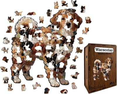 Houten Puzzels - Legpuzzels Volwassenen - Hersenen Uitdagen - Unieke Hondvorm - 120 Stukjes
