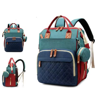 Grote luiertas - Multifunctionele en draagbare opbergrugzak voor mama - Babyregister zoeken en babyshowercadeau - Essentials voor pasgeborenen, rood, groen en blauw