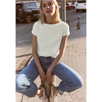 Basic shirt met boothals
