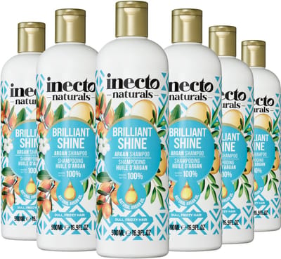 Inecto Naturals Argan Brilliant Shine Shampoo - 6 x 500ml - Voordeelverpakking