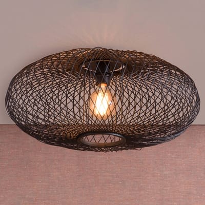 GOOD&MOJO Plafonniere Cango - Bamboe Zwart - Ø60cm - Scandinavisch,Bohemian