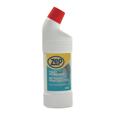ZEP Toilet Vernieuwer 750 ml – Verwijdert Hardnekkige Vlekken en Aanslag uit Toiletpot en Urinoir – Met Bleekmiddel tegen Gele Vlekken – Smetteloos Wit Resultaat