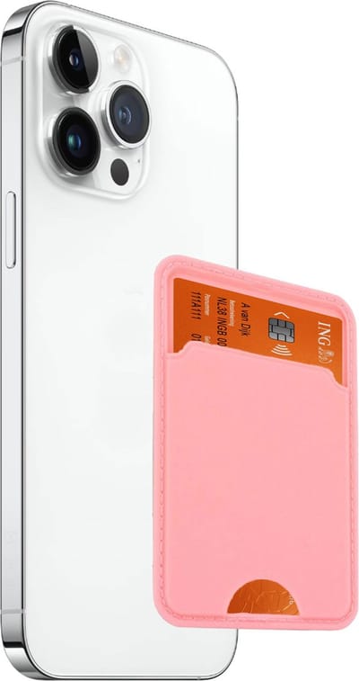 Pasjeshouder - Pasjeshouder telefoon - Opplakbaar - Pasjes Houder - Creditcardhouder - Roze