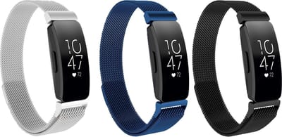 KELERINO. Milanese bandjes geschikt voor Fitbit Inspire (HR) - 3-pack - Large