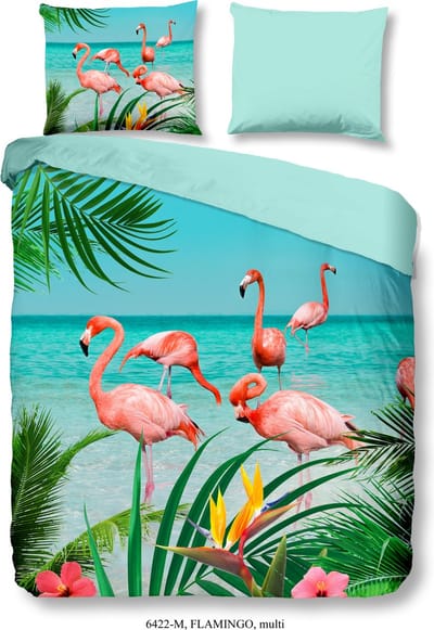 Pure Dekbedovertrek "tropische flamingo's" - Multi - (240x200/220 cm) - Microfiber