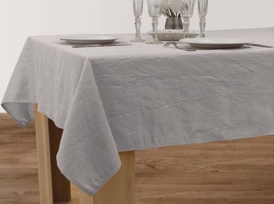 Tafelkleed anti-vlek Chiffonées gris 240 x 150 cm Tafellaken - Decoratieve Tafel Accessoires - Woonkamer Decoratie - Bonne et Plus®