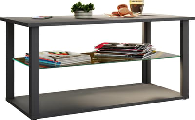 Houten salontafel Sofa-tafel Woonkamertafel Bijzettafel Glas Wanilo L